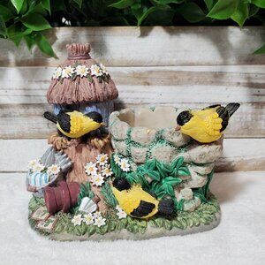Goldfinch Birds Tea Light Gardening Flowers Spring Summer Candle Holder
